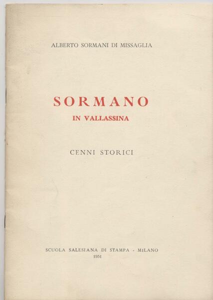 Sormano in Vallassina - Cenni storici