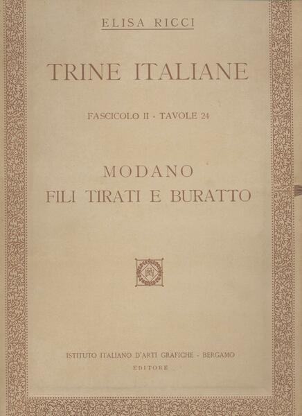 Trine italiane - MODANO FILI TIRATI E BURATTO - Fascicolo …