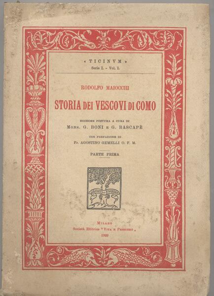 Storia dei vescovi di Como - Parte prima