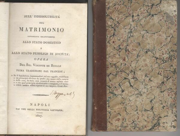 Sull'indissolubilità del matrimonio considerata relativamente allo stato domestico e allo …