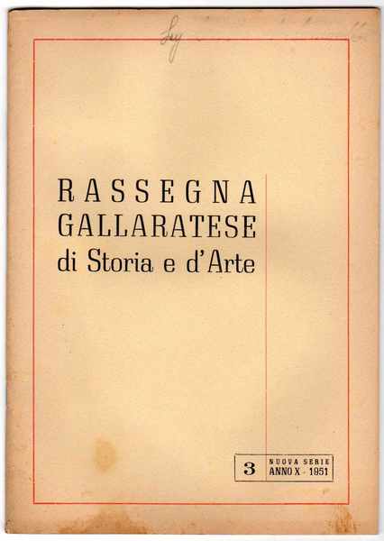 Rassegna gallaratese di storia e d'arte 1951 Settembre - n. …