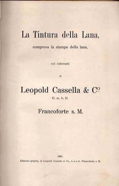 La tintura della lana, compresa la stampa della lana, coi …