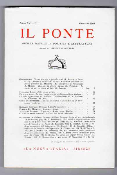 Il Ponte Rivista di dibattito politico e culturale fondata da …