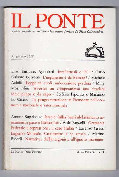 Il Ponte Rivista mensile di politica e letteratura fondata da …