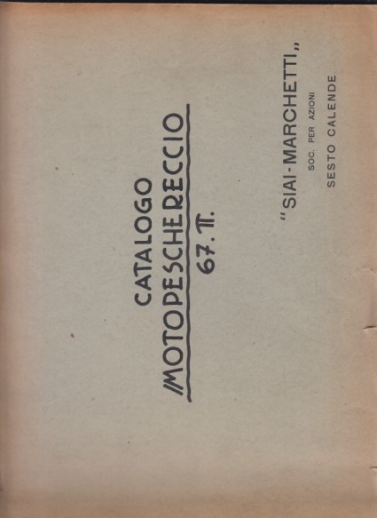 Catalogo motopeschereccio 67 T. - Siai-Marchetti Sesto Calende