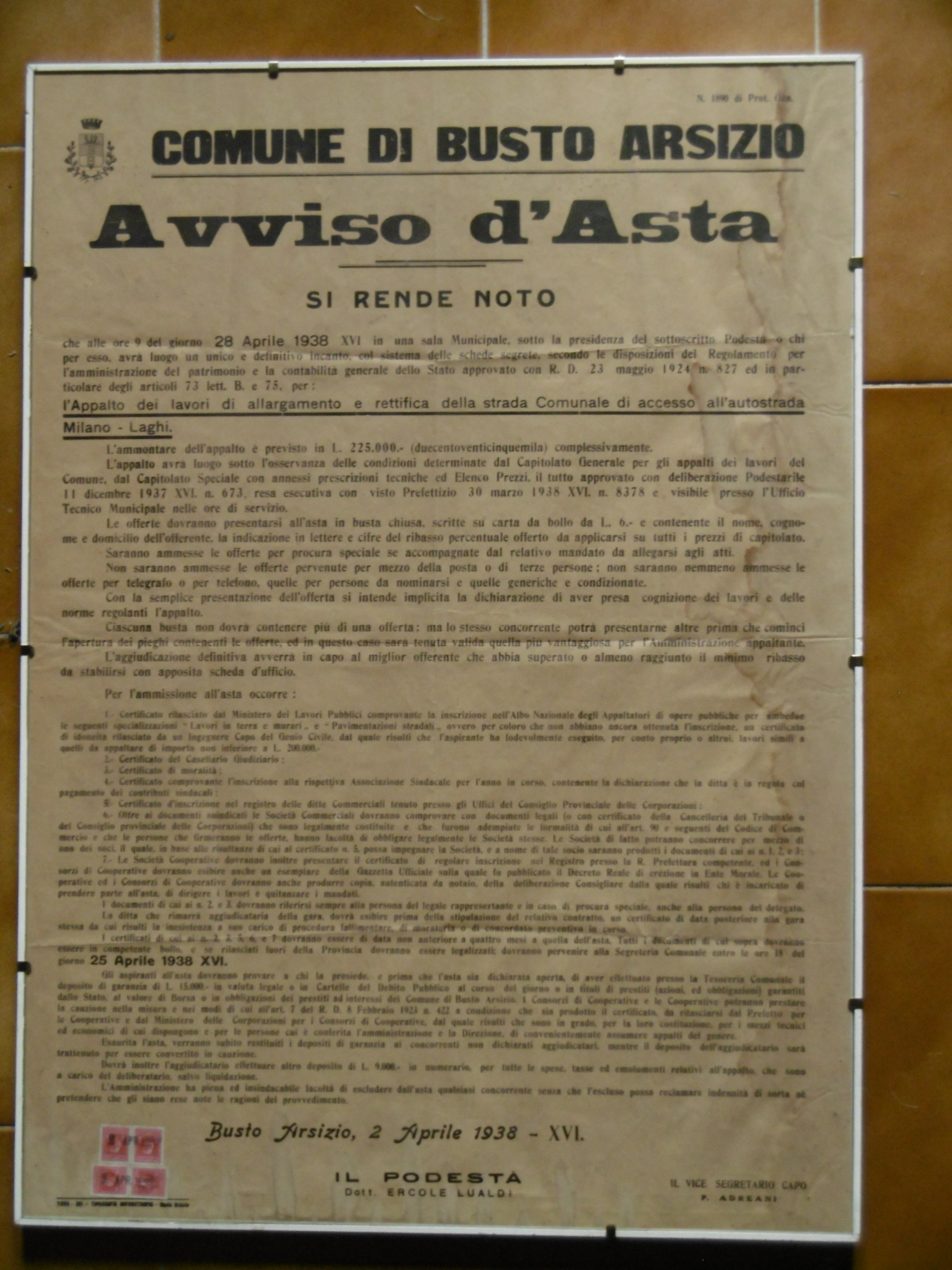 Comune di Busto Arsizio - Appalto per allargamento della strada …