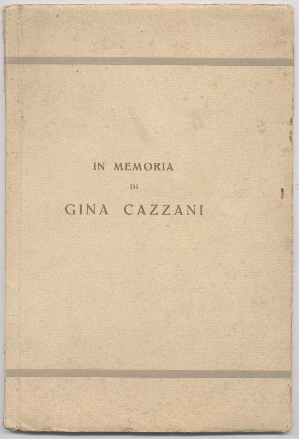 In memoria di Gina Cazzani