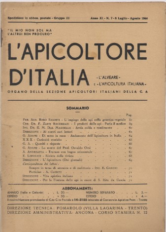 L'apicoltore d'Italia - Organo della sezione apicoltori italiani della C. …