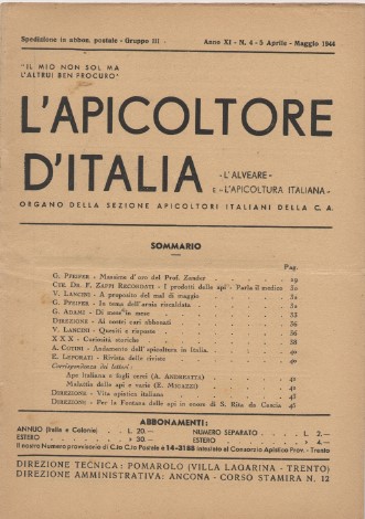 L'apicoltore d'Italia - Organo della sezione apicoltori italiani della C. …