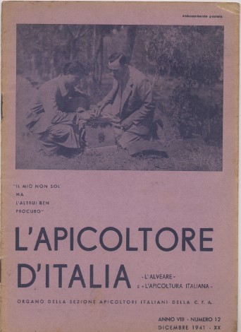 L'apicoltore d'Italia - Organo della sezione apicoltori italiani della C. …