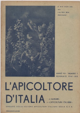 L'apicoltore d'Italia - Organo della sezione apicoltori italiani della C. …
