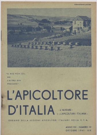 L'apicoltore d'Italia - Organo della sezione apicoltori italiani della C. …
