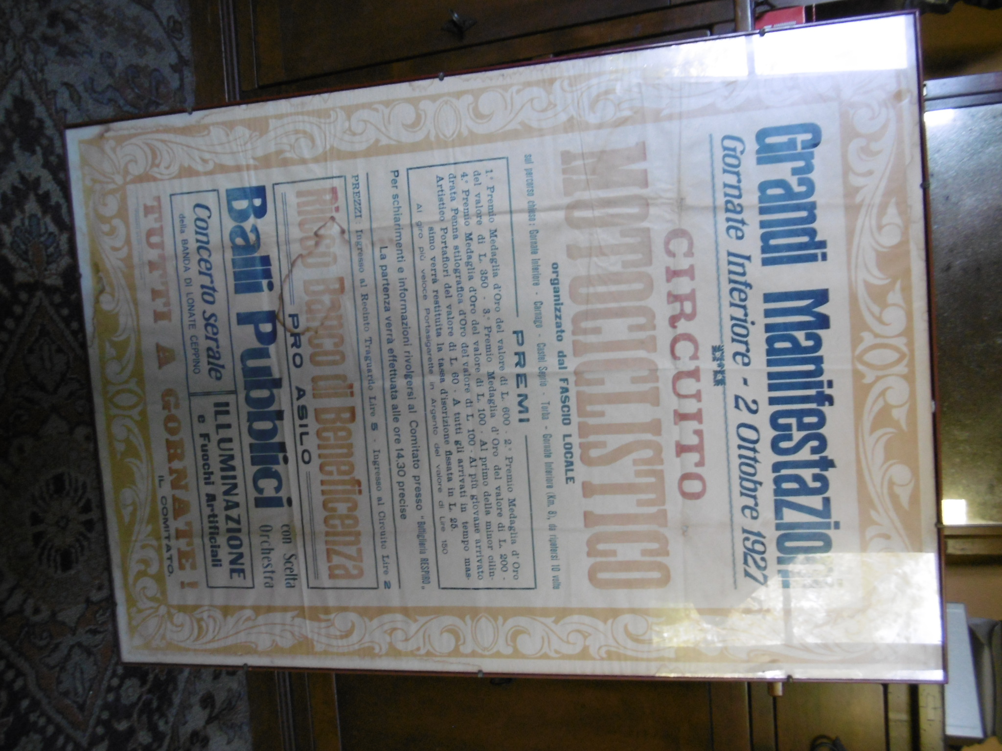 Manifesto del circuito motociclistico di Gornate Inferiore del 2 Ottobre …