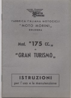 Moto Morini Mod. 175 cc. E Gran Turismo - Istruzioni …