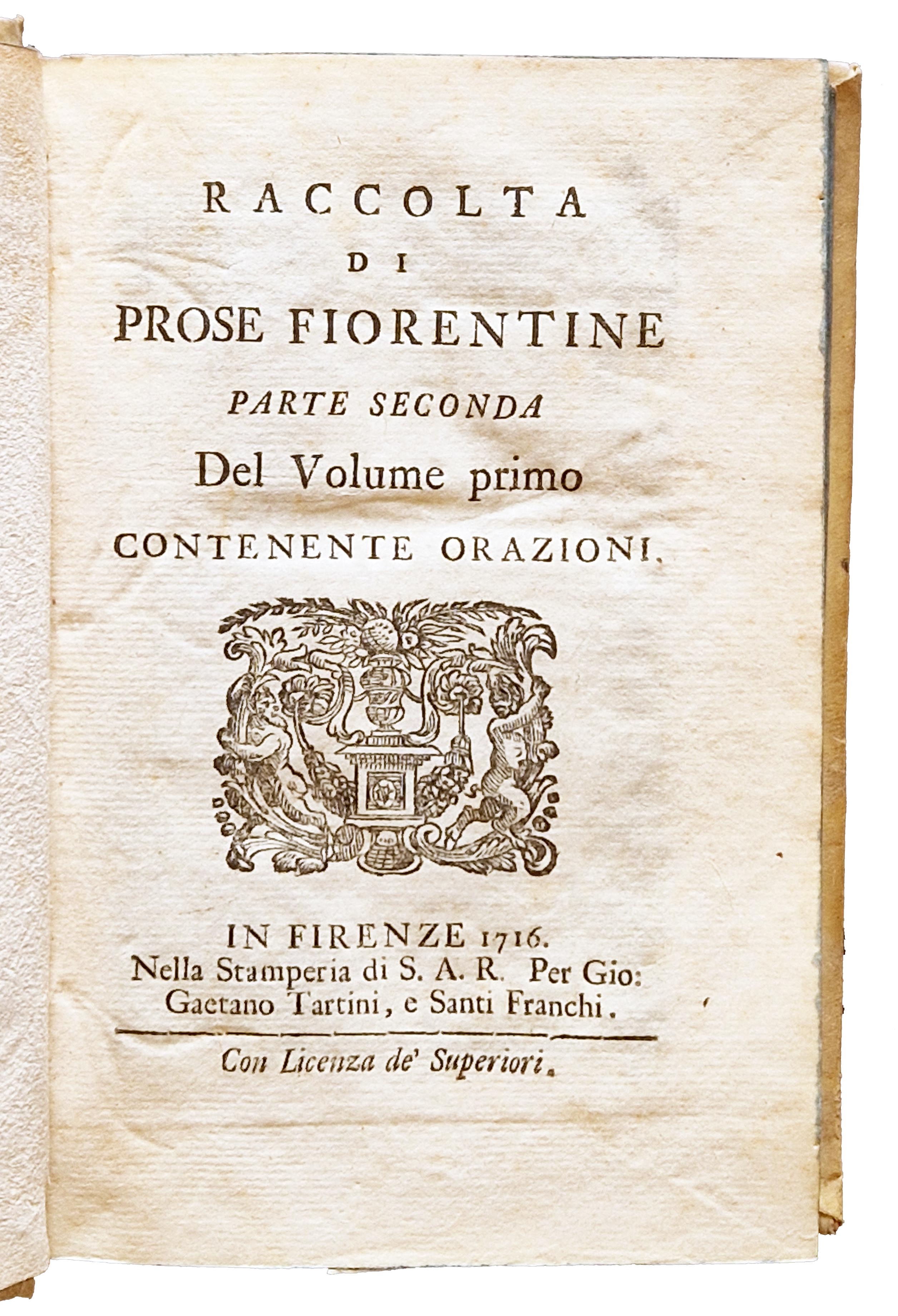 [1.]: Raccolta di prose fiorentine. Parte seconda del volume primo …