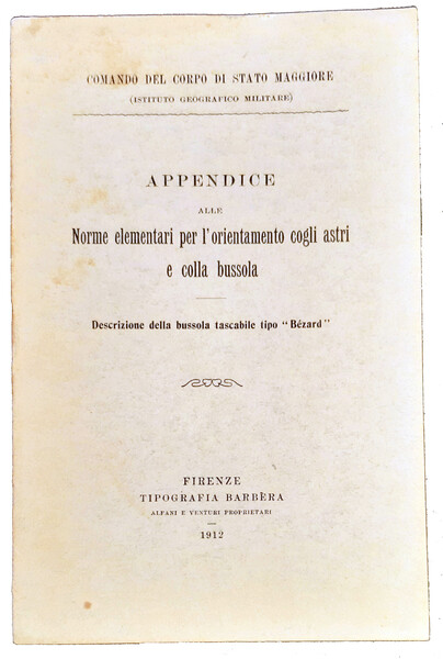 Appendice alle norme elementari per l'orientamento cogli astri e colla …