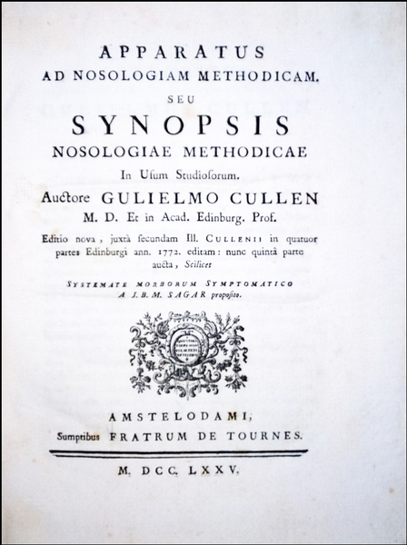 Apparatus ad nosologiam methodicam, seu Synopsis nosologiae methodicas in usum …