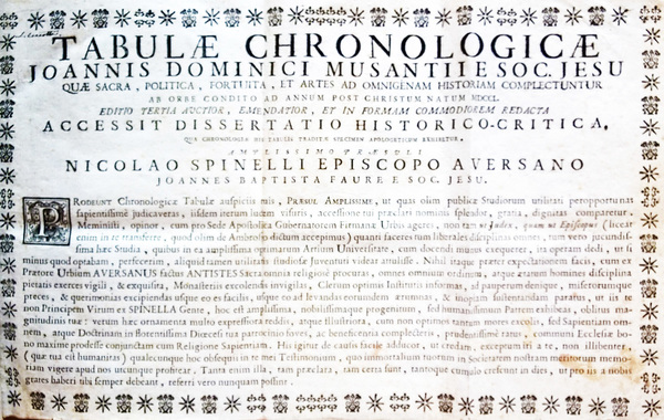 Tabulae chronologicae Joannis Dominici Musantii e Soc. Jesu quae sacra, …