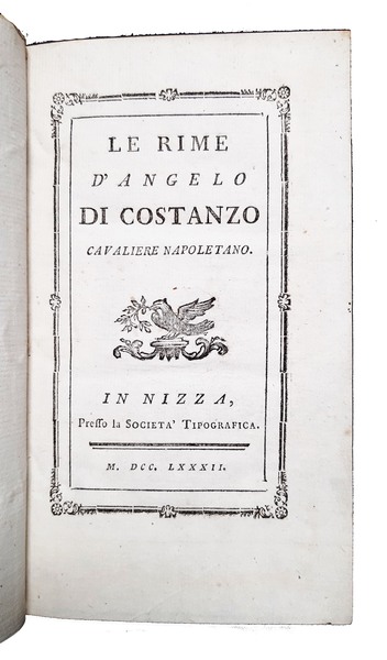 [1.]: Le rime d'Angelo Di Costanzo, cavaliere napoletano. [unito con]: …