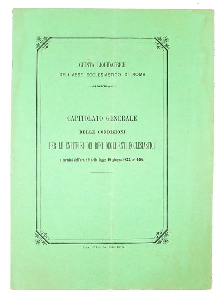 Capitolato generale delle condizioni per le enfiteusi dei beni degli …