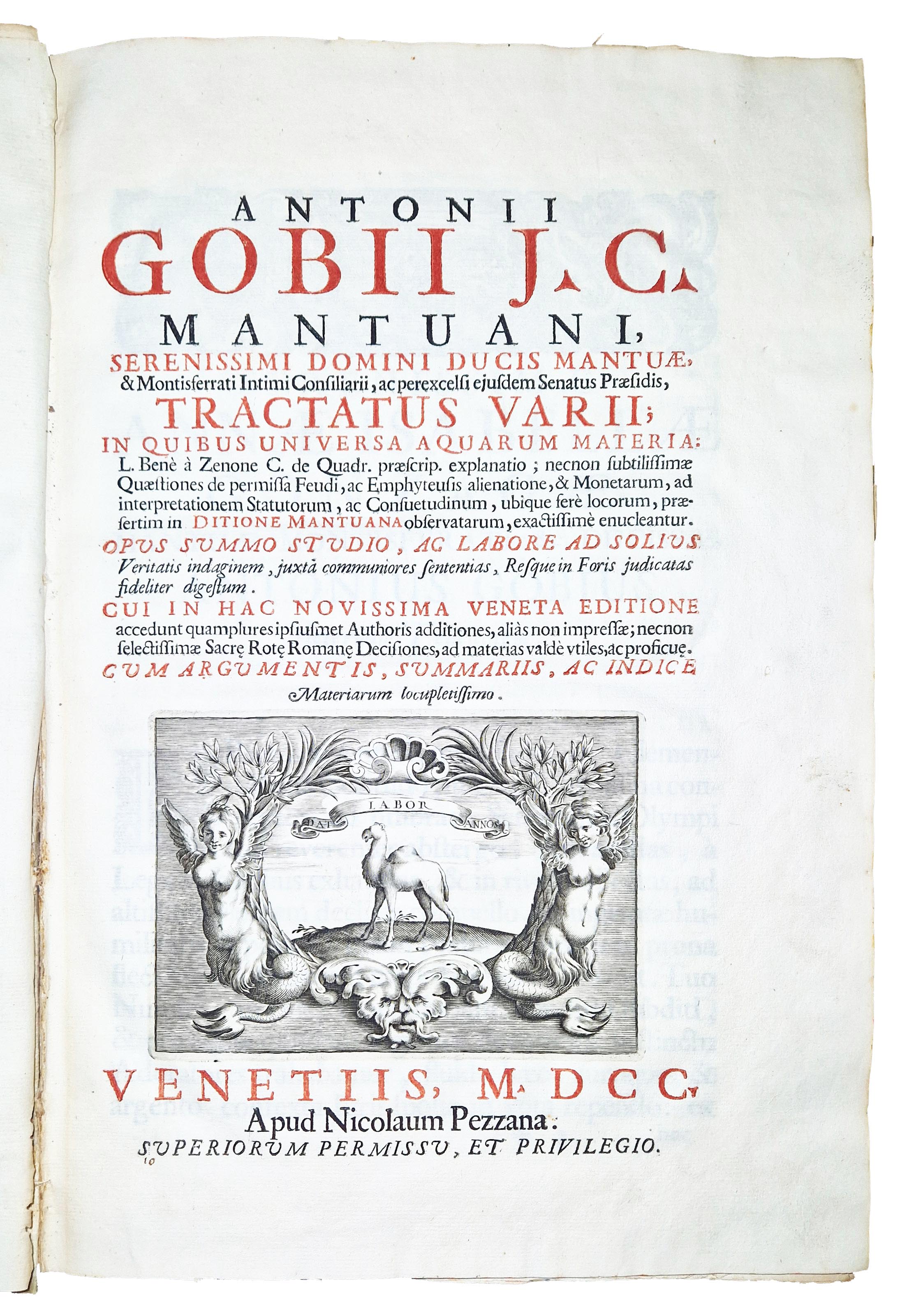 Antonii Gobii […] Tractatus varii; in quibus universa aquarum materia; …