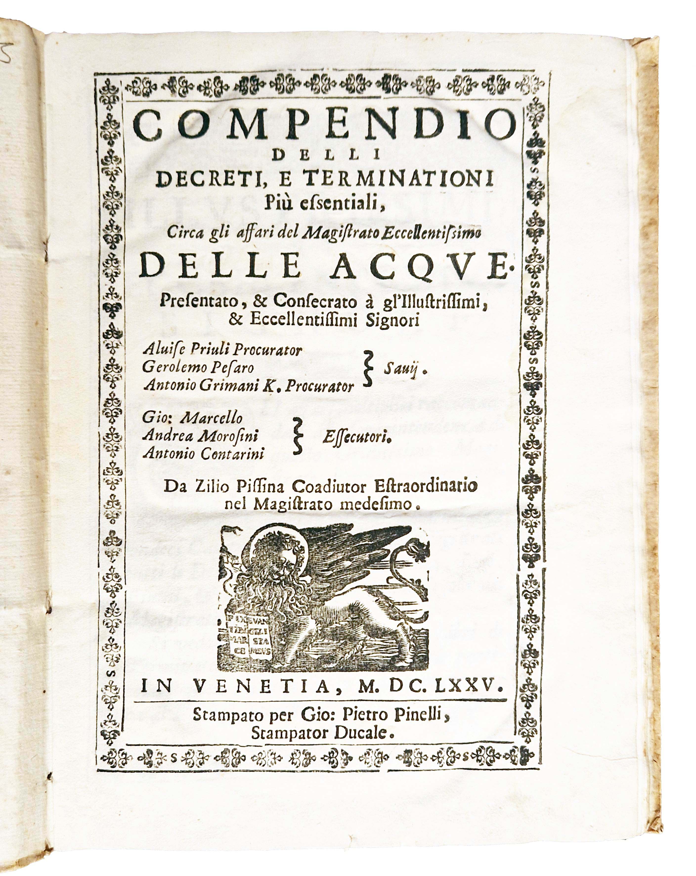 Compendio delli decreti, e terminationi più essentiali, circa gli affari …