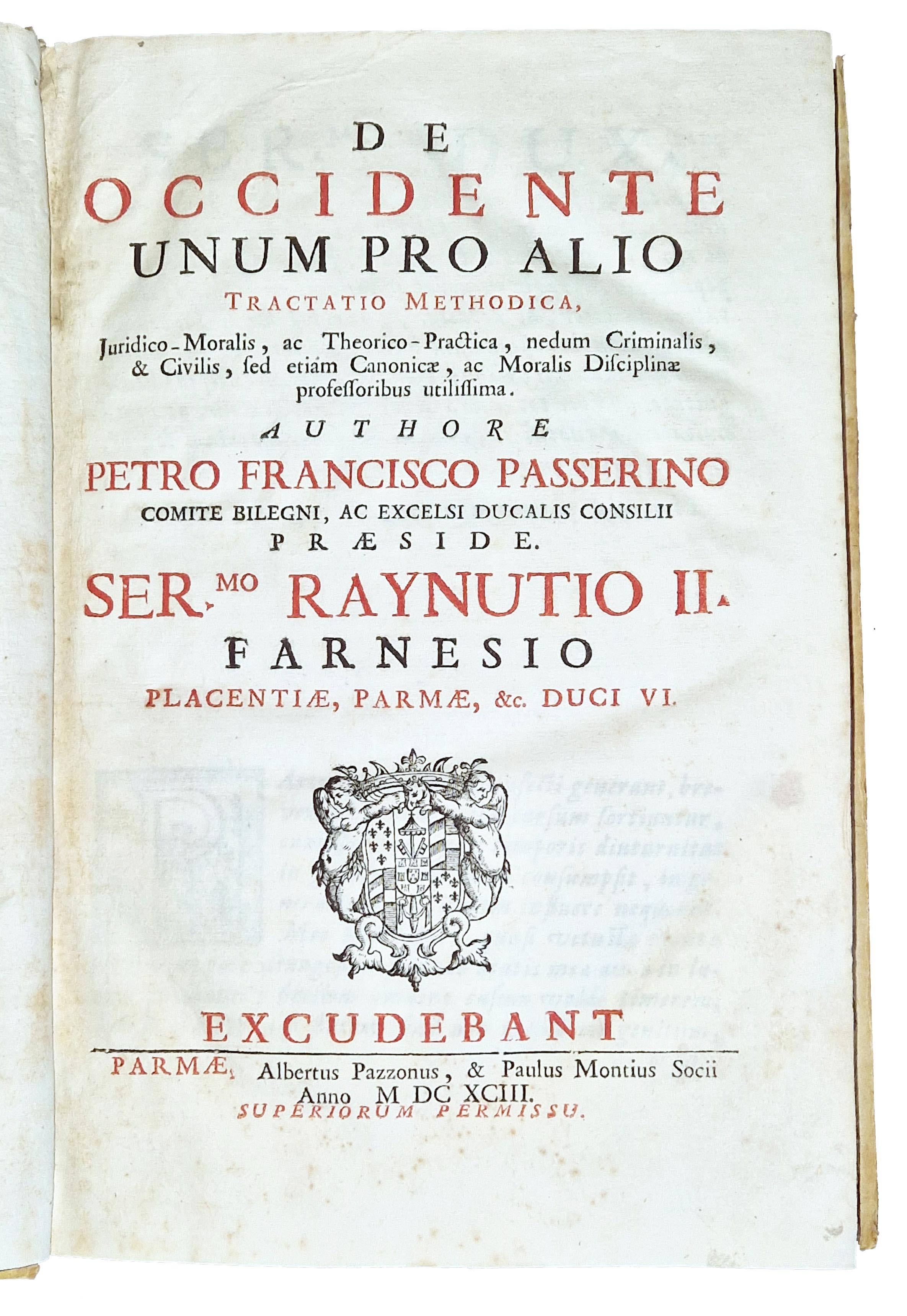 De occidente unum pro alio tractatio methodica, juridico-moralis, ac theorico-practica, …