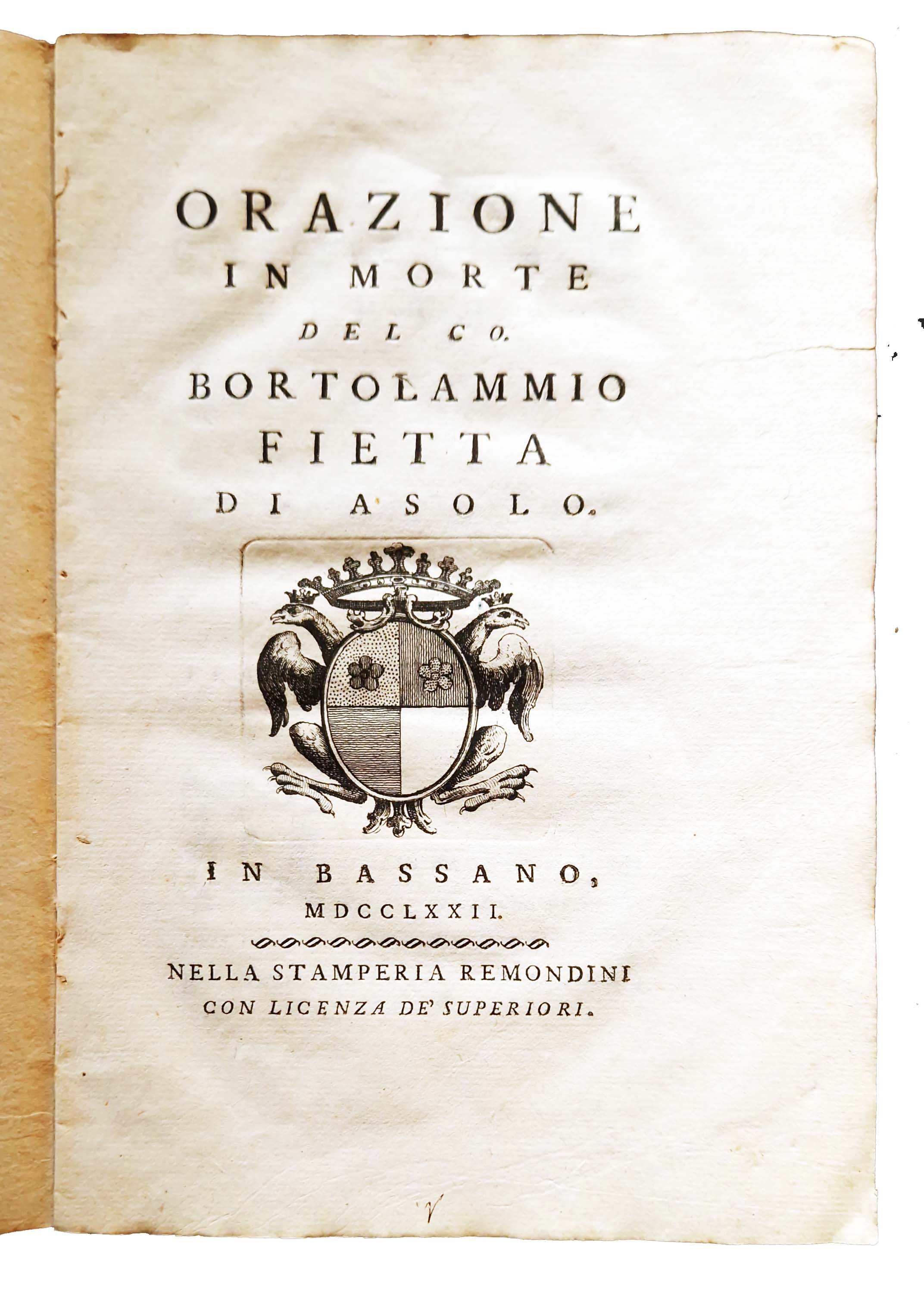 Orazione in morte del Co. Bortolammio Fietta di Asolo.