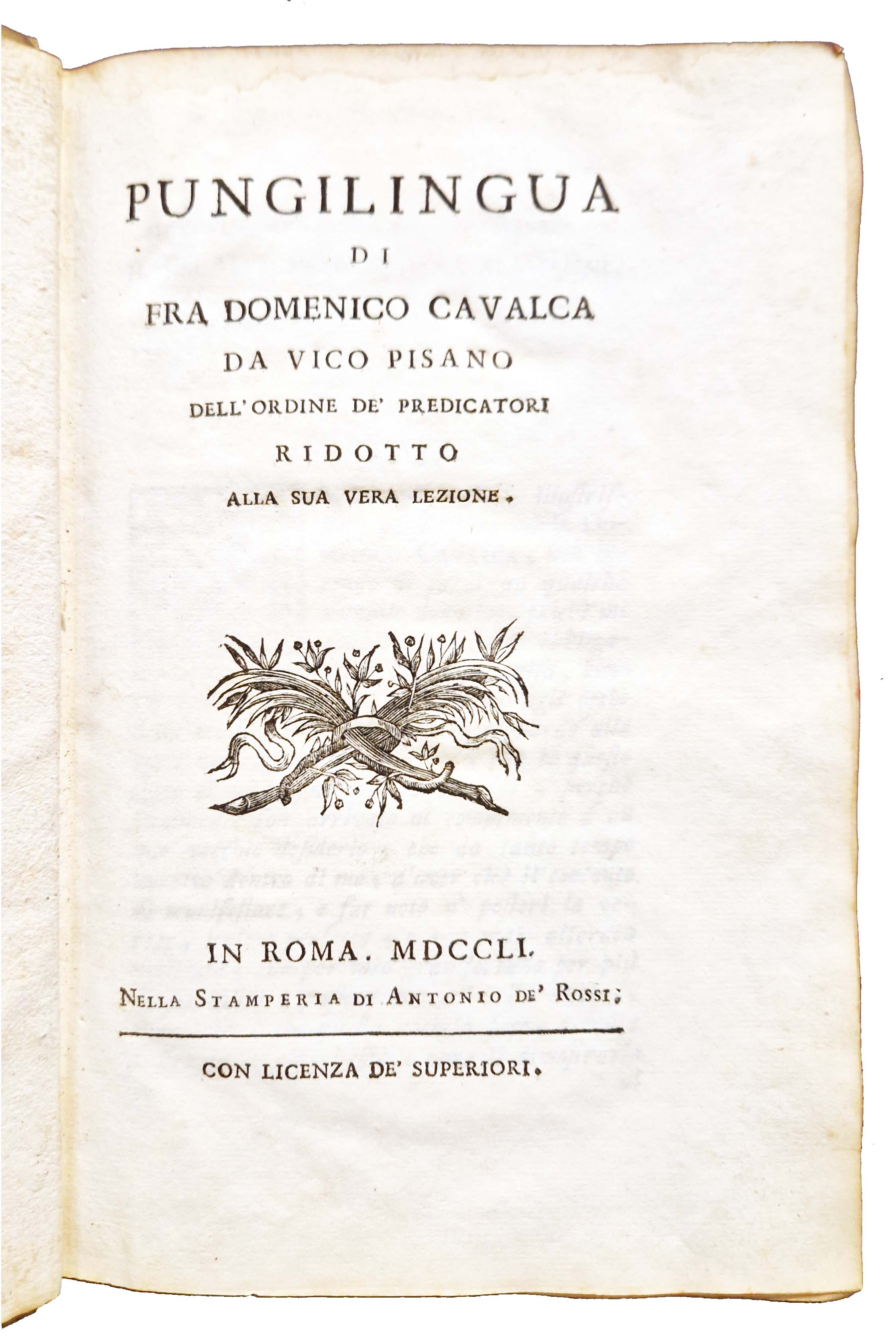 Pungilingua di Fra Domenico Cavalca da Vico Pisano dell'Ordine de' …