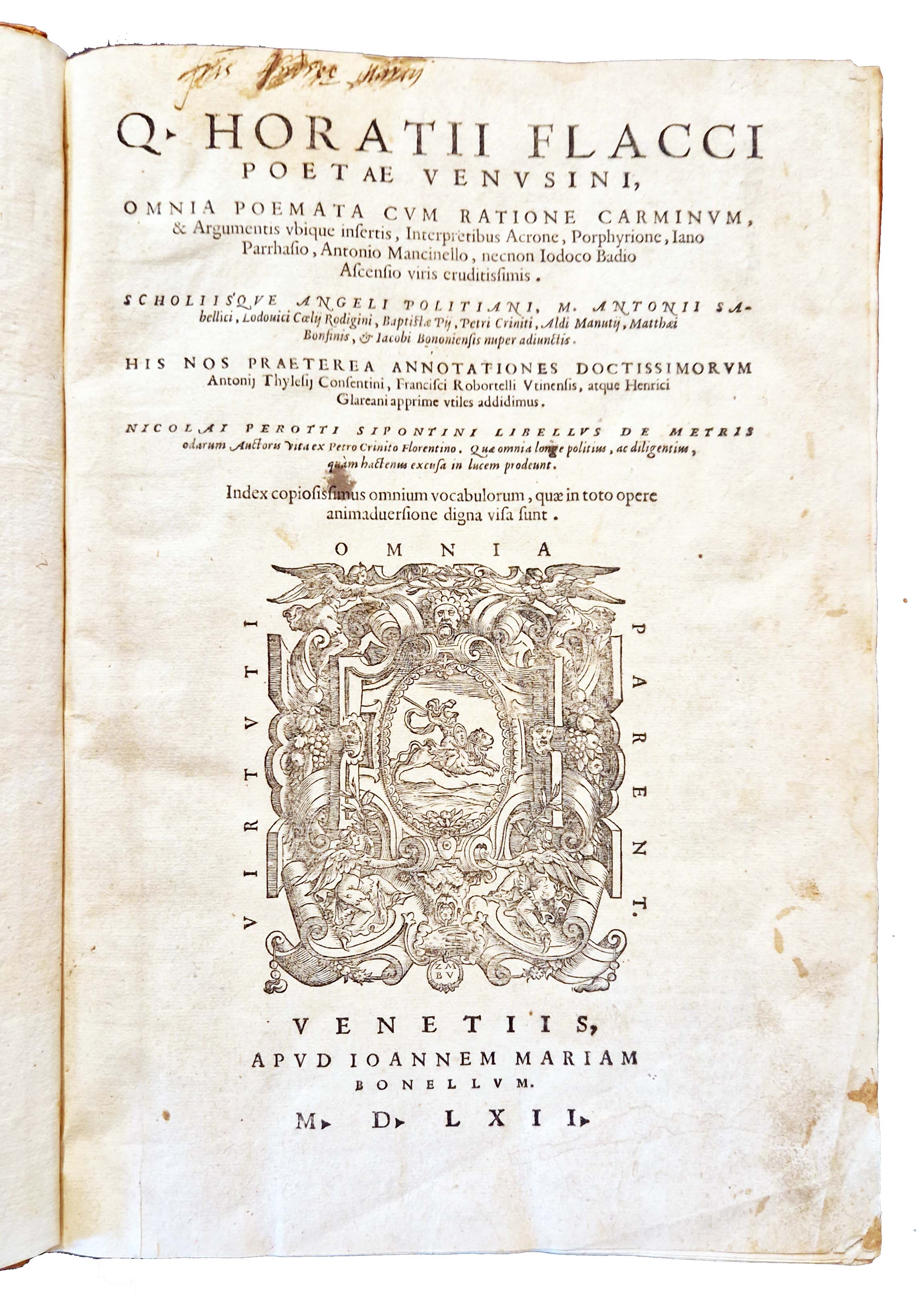 Q. Horatii Flacci poetae Venusini, Omnia poemata cum ratione carminum, …