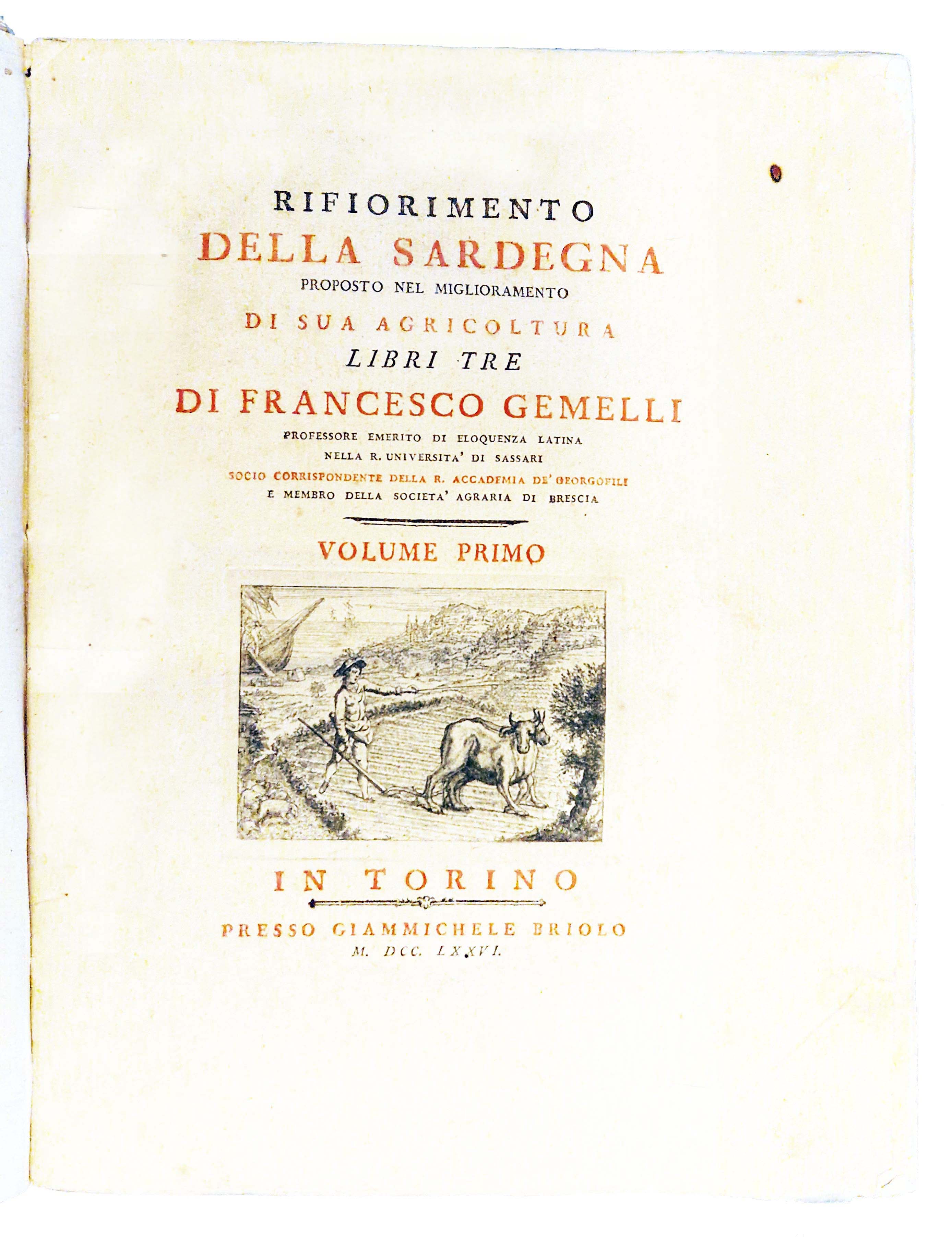 Rifiorimento della Sardegna proposto nel miglioramento di sua agricoltura libri …