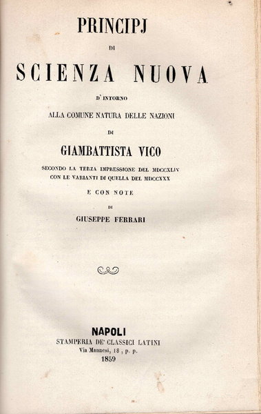 Principj di una scienza nuova d'intorno alla comune natura delle …