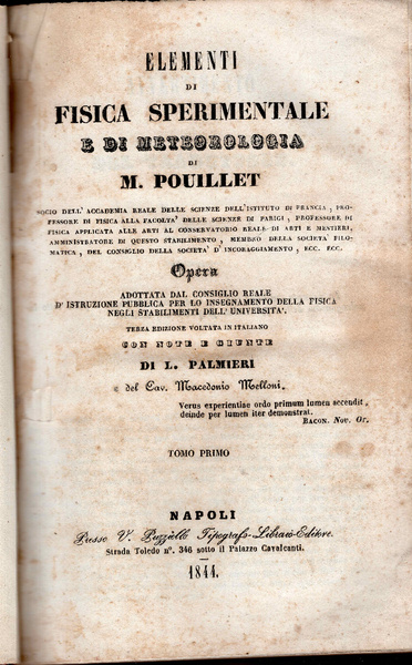 Elementi di fisica sperimentale e di meteorologia. Tomo 1 di …