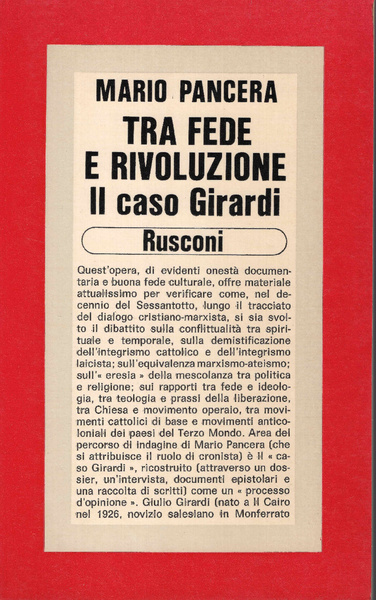 Tra fede e rivoluzione Il caso Girardi