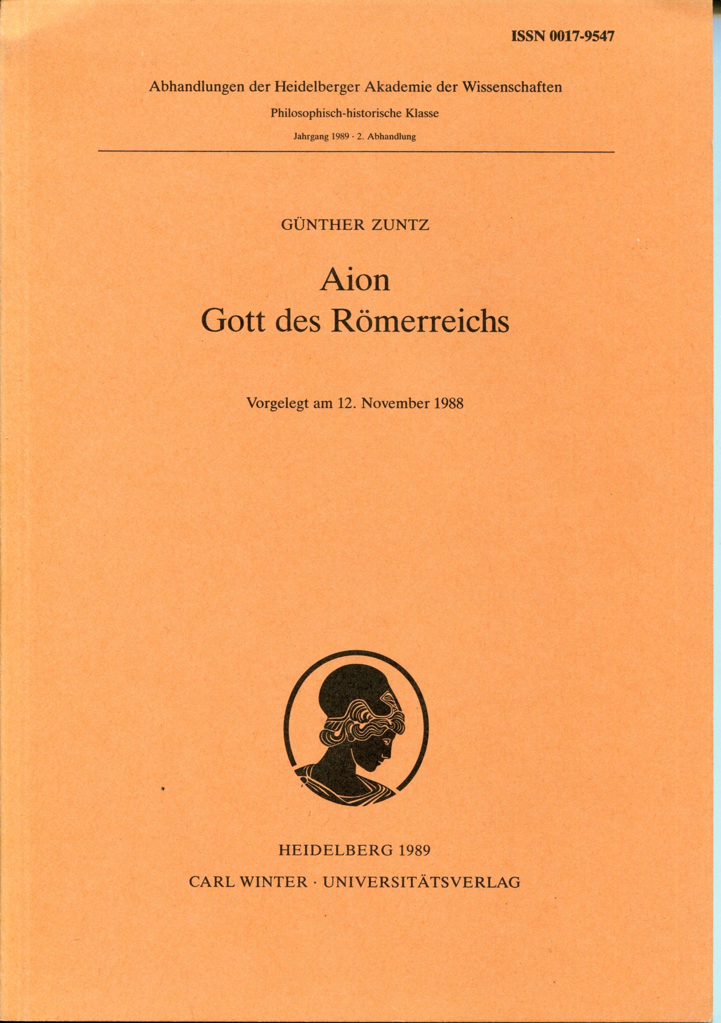 Aion, Gott des Romerreichs (Abhandlungen der Heidelberger Akademie der Wissenschaften, …