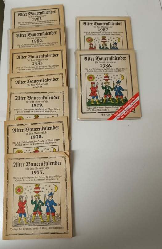 Alter Bauernkalender für das Gemeinjahr 1977-1983 und 1986/87 : Mit …