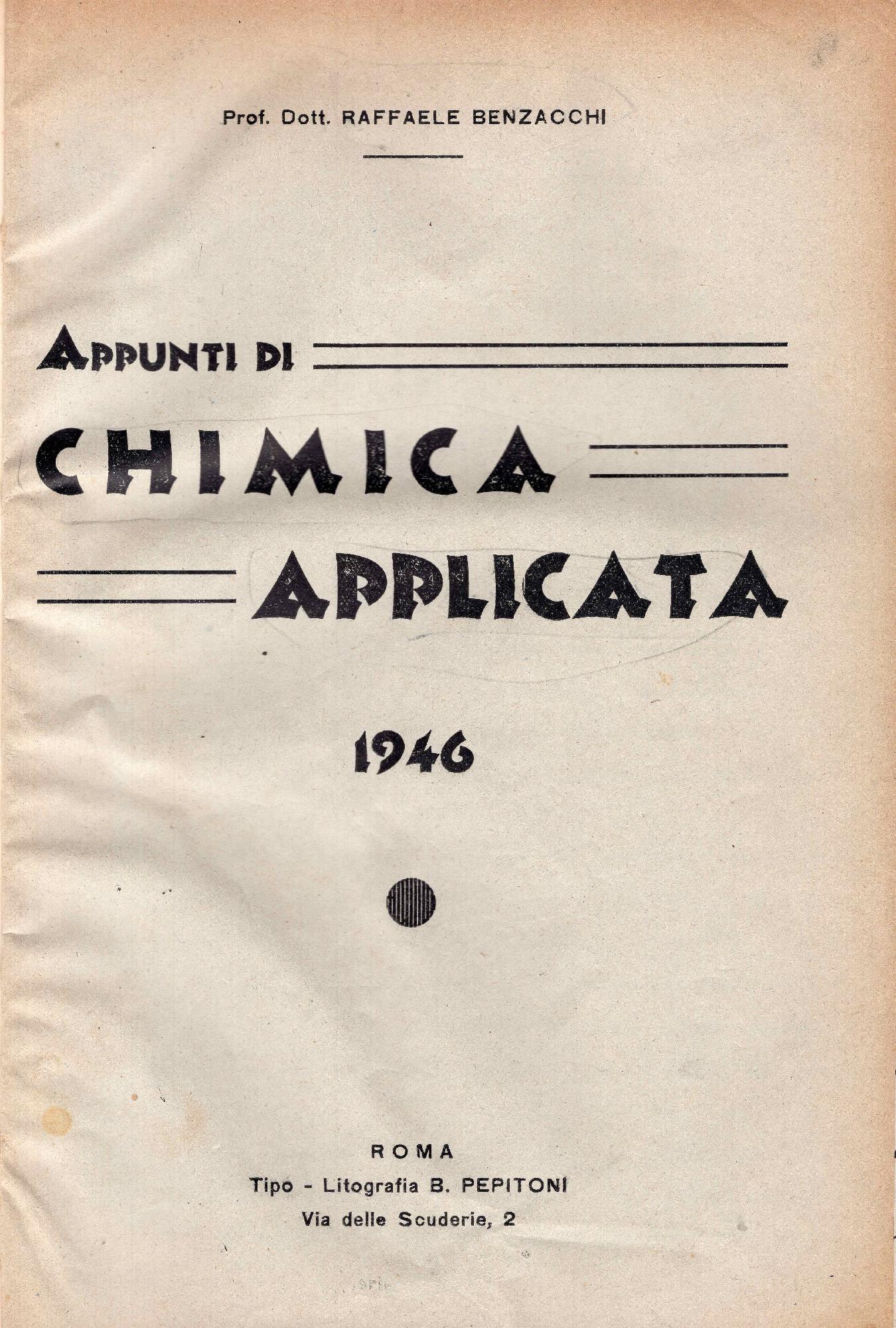 Appunti di chimica applicata