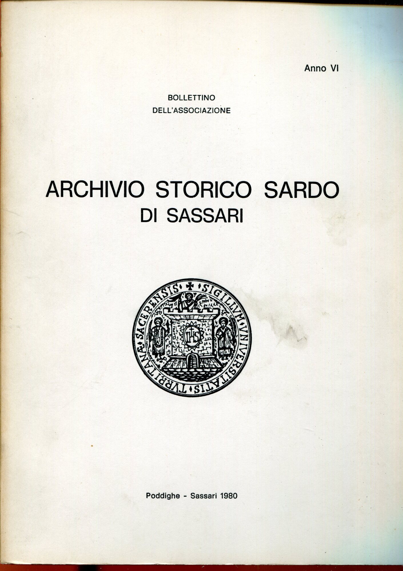 Archivio storico sardo di Sassari : bollettino dell'Associazion. Anno VI