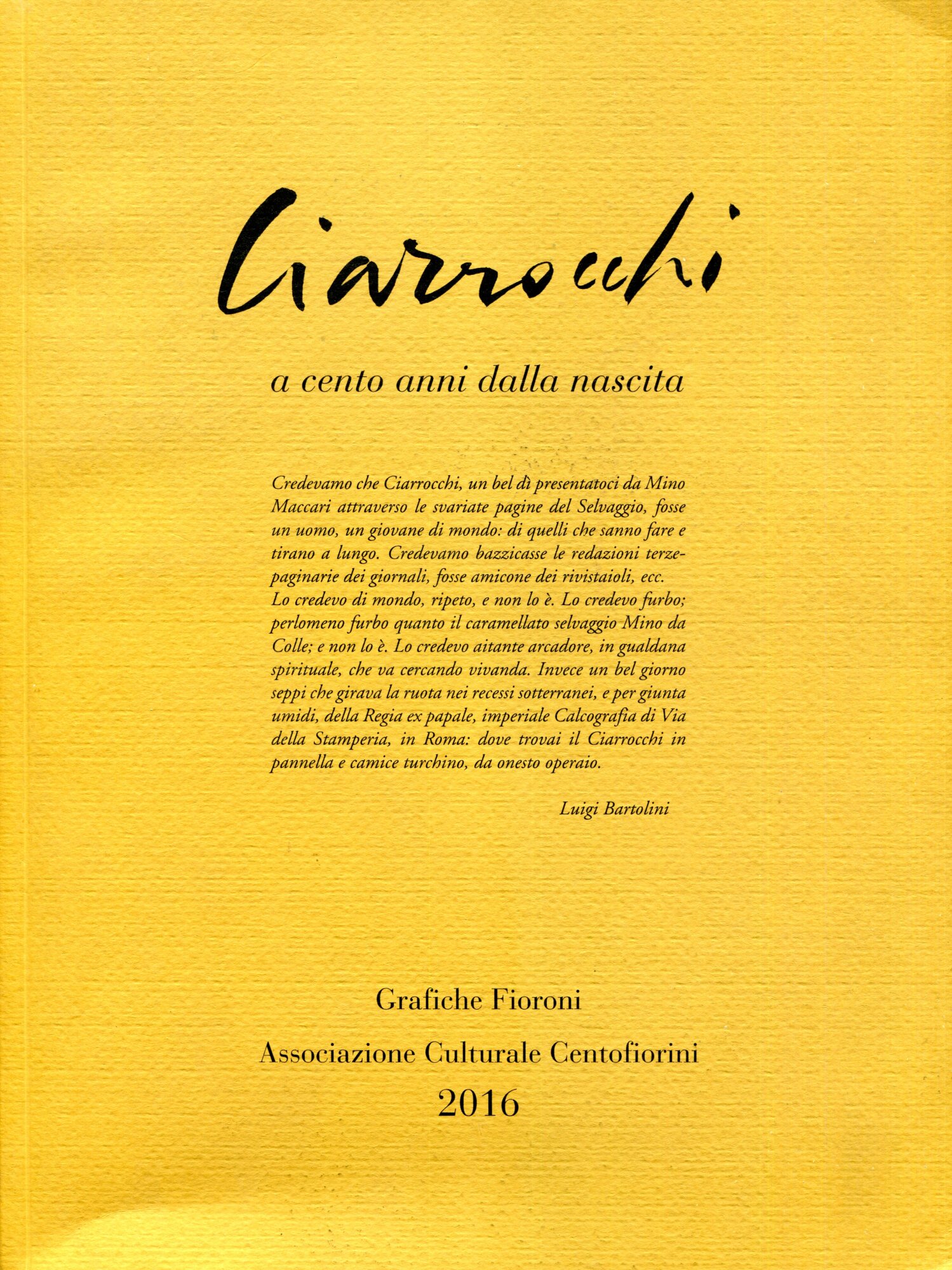 Arnoldo Ciarrocchi a cento anni dalla nascita