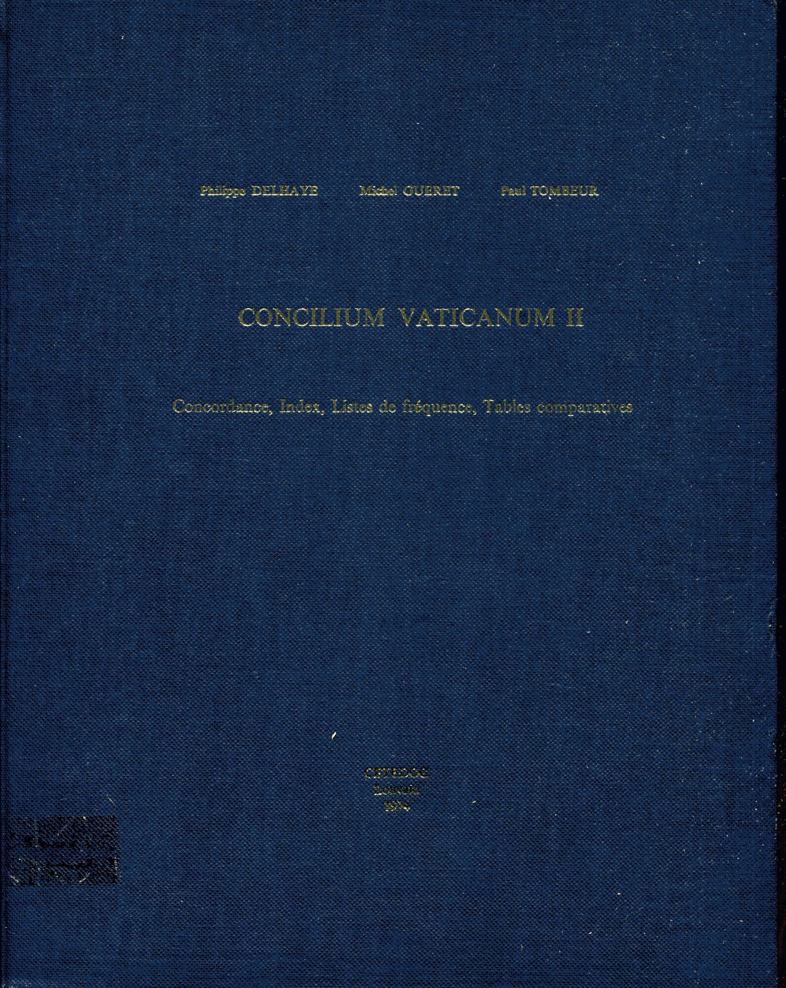 Concilium Vaticanum II. Concordance, Index, Listes de fréquence, Tables comparatives