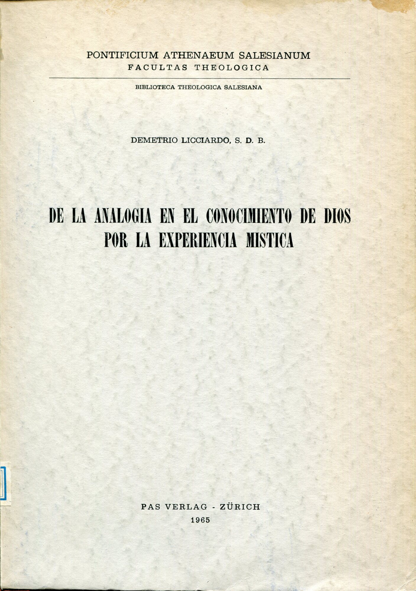 De la analogia en el conocimiento de Dios por la …