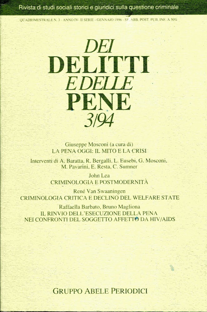 Dei delitti e delle pene 3/94. Rivista di studi sociali …