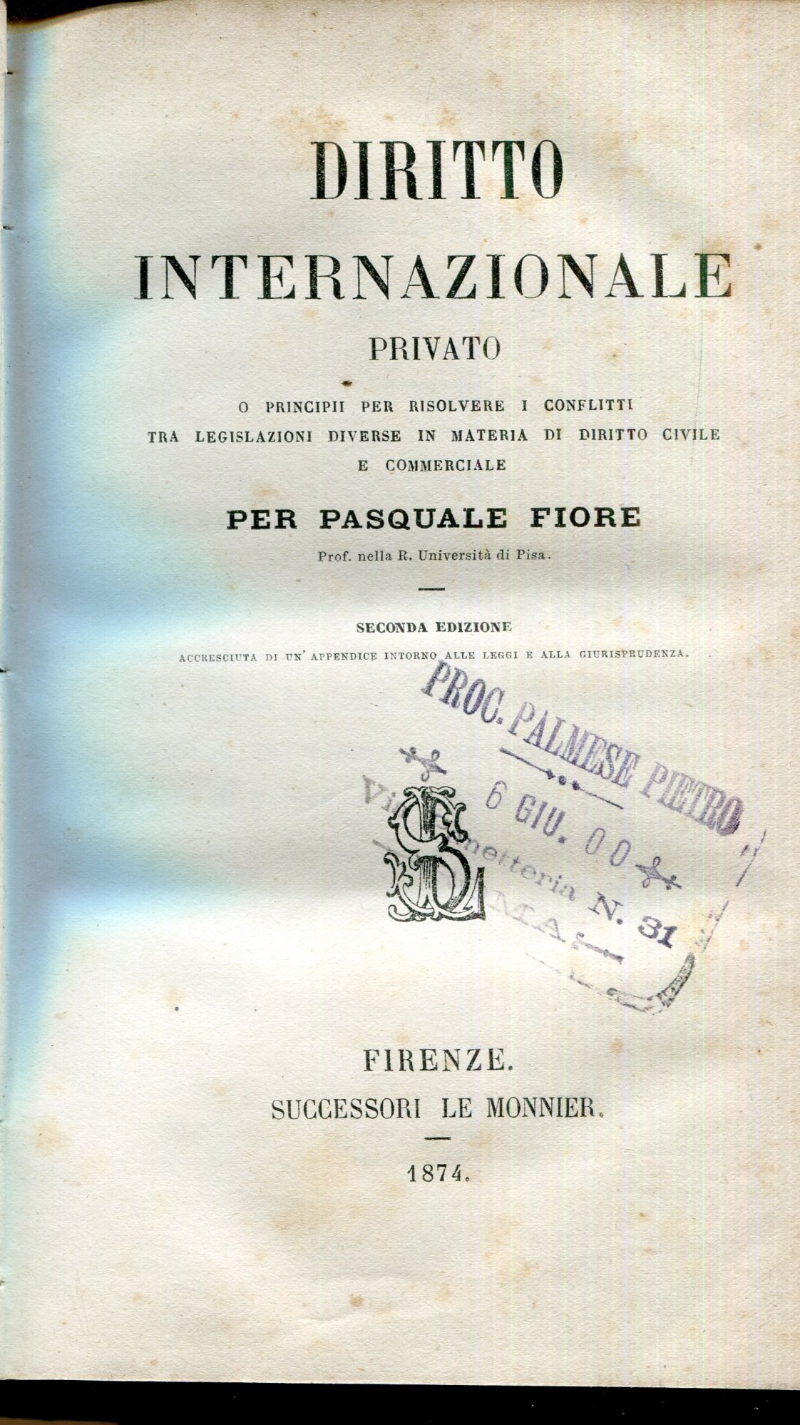 Diritto internazionale privato, o Principii per risolvere i conflitti tra …