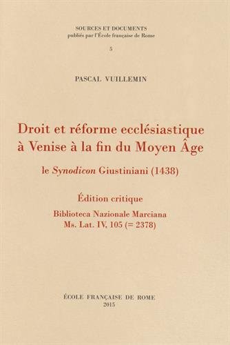 Droit et réforme ecclésiastique à Venise à la fin du …