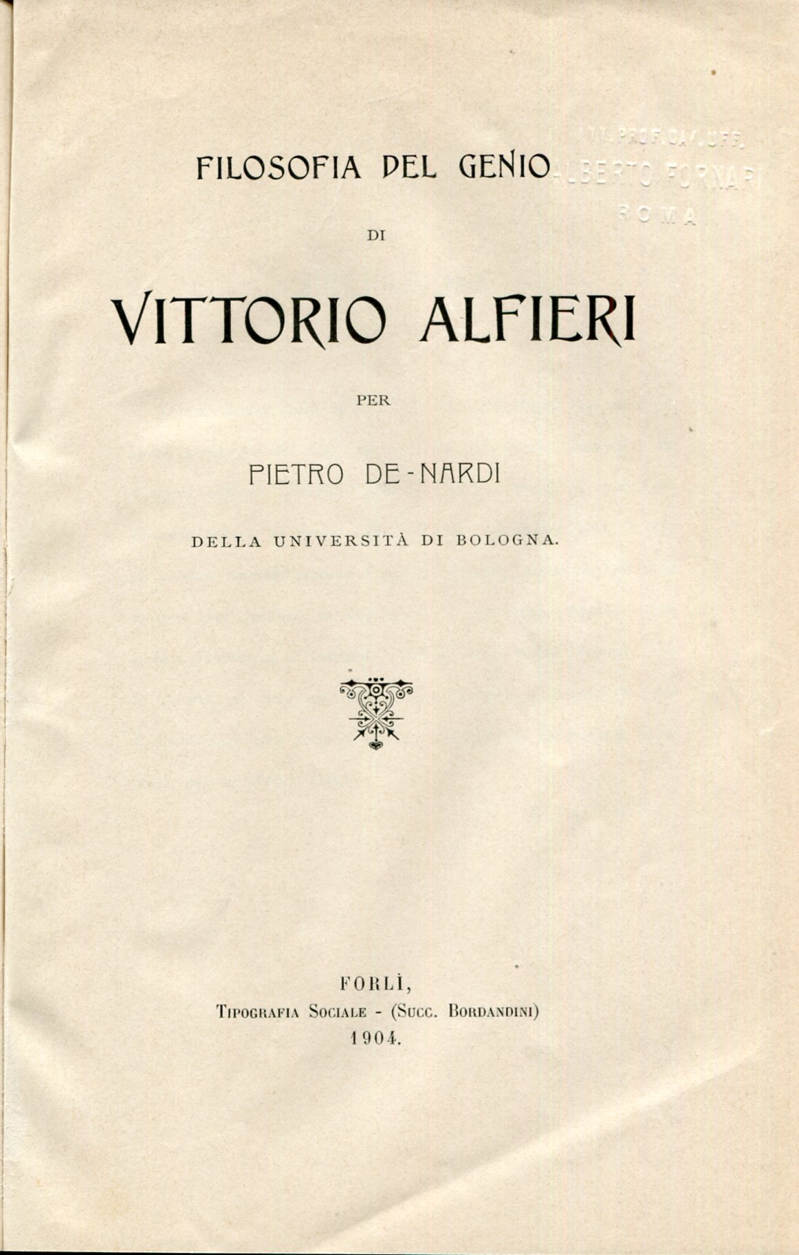 Filosofia del genio di Vittorio Alfieri.