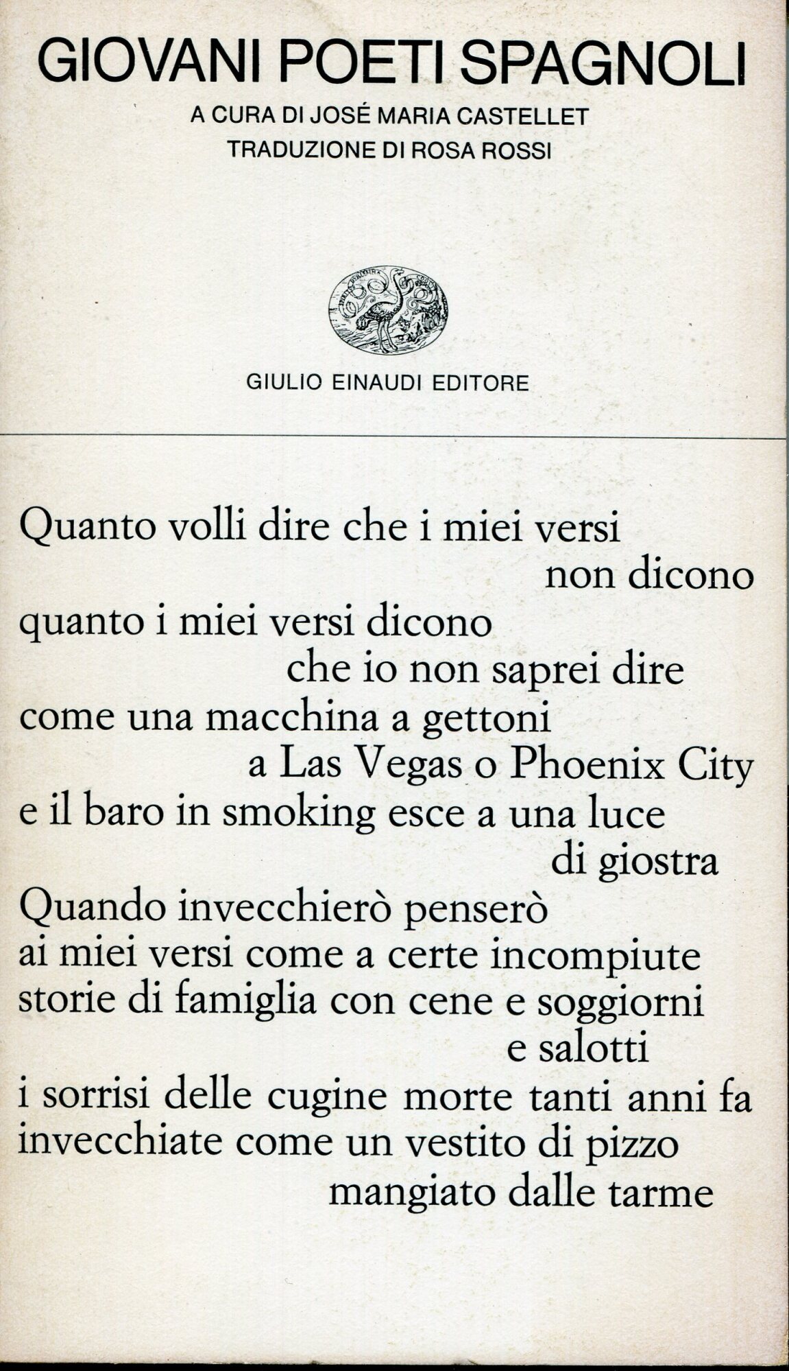 Giovani poeti spagnoli. Testi originali a fronte.