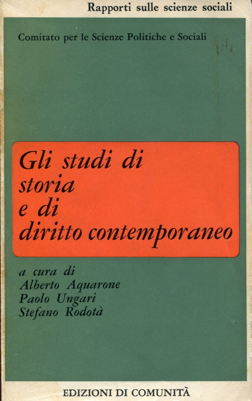 Gli studi di storia e diritto contemporaneo