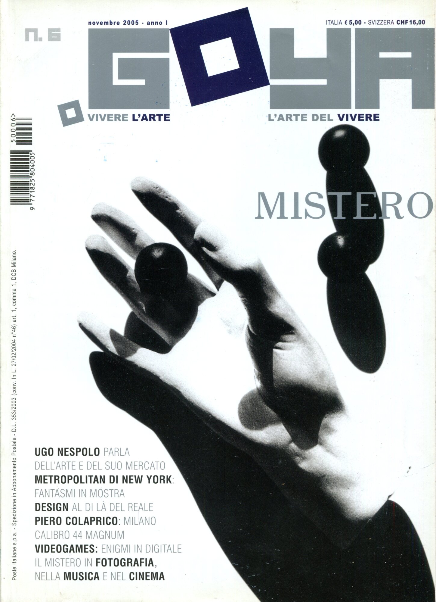 Goya. Vivere l'arte, L' Arte del vivere. N. 5, novembre …