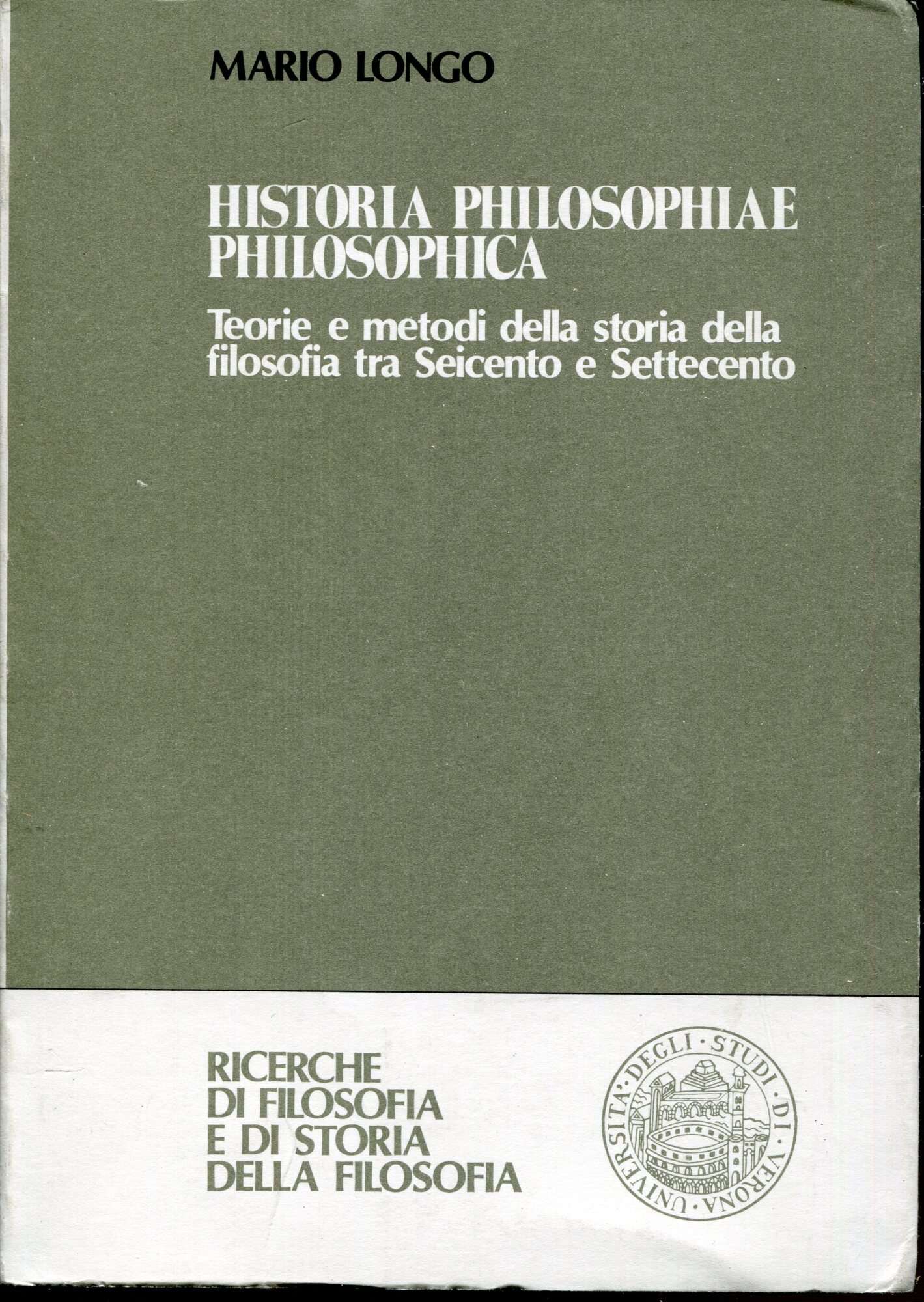 Historia philosophiae philosophica : teorie e metodi della storia della …