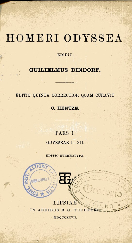Homeri Odyssea. Pars I. Odysseae I-XII. Pars II. Odysseae XIII-XXIV. …